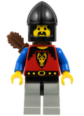 Dragon Knights - Knight 1, Light Gray Legs with Black Hips, Black Chin-Guard, Quiver (cas245) product image 1, provided for