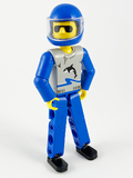 Technic Figure Blue Legs, Light Gray Top with Orca Pattern, Blue Arms, Blue Helmet (tech021a) product image 1, provided for