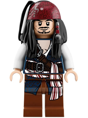 Captain Jack Sparrow - White Shirt, Dark Blue Vest with Filigree, Bandana (poc035) product image 1, provided for visual