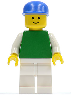 Plain Green Torso with White Arms, White Legs, Blue Cap (pln159) product image 1, provided for visual reference and product