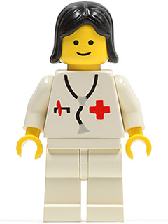 Doctor - Stethoscope, White Legs, Black Female Hair (doc016) product image 1, provided for visual reference and product
