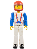 Technic Figure White Legs, White Torso with Red Harness, Blue Arms, Red Helmet, Trans-Clear Visor (tech041a) product image