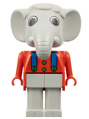 Fabuland Elephant - Edward Elephant, Light Gray Legs, Red Top and Arms, Blue Braces (fab5c) product image 1, provided for