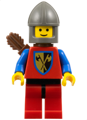 Crusader Axe - Red Legs with Black Hips, Dark Gray Chin-Guard, Quiver (cas238) product image 1, provided for visual