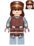 Naboo Security Officer - Reddish Brown and Sand Blue Uniform, Light Nougat Head, Hat with Neck Protector (sw0638) product