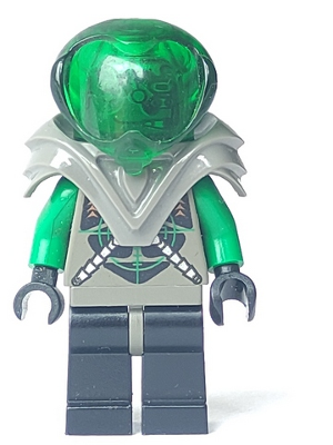 Insectoids Zotaxian Alien - Male, Gray and Green with Green Circuits and Silver Hoses, with Dark Gray Armor (Danny Longlegs