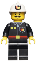 Fire - Flame Badge and 2 Buttons, Black Legs, White Fire Helmet with Fire Logo (firec009) product image 1, provided for