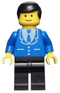 Suit with 3 Buttons Blue - Black Legs, Black Male Hair (trn069) product image 1, provided for visual reference and product