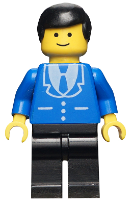 Suit with 3 Buttons Blue - Black Legs, Black Male Hair (trn069) product image 1, provided for visual reference and product