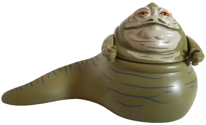 Jabba the Hutt - Olive Green, Tan Face, Dark Bluish Gray Wrinkles (sw1388) product image 1, provided for visual reference