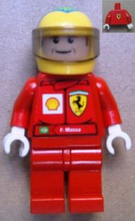 F1 Ferrari - F. Massa with Helmet Yellow Printed - with Torso Stickers Shell (rac036s2) product image 1, provided for visual