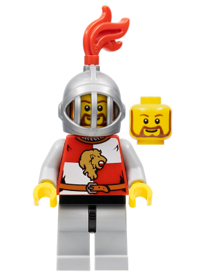 Kingdoms - Lion Knight Quarters, Helmet with Fixed Grille, Brown Beard Rounded (cas444) product image 1, provided for visual