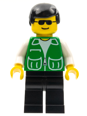 Jacket Green with 2 Large Pockets - Black Legs, Black Male Hair (trn136) product image 1, provided for visual reference and