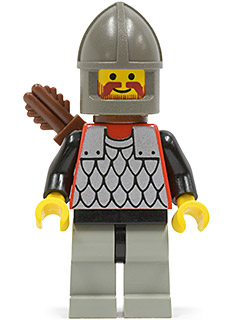 Scale Mail - Red with Black Arms, Light Gray Legs with Black Hips, Dark Gray Chin-Guard, Quiver (cas235) product image 1,