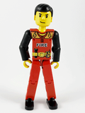 Technic Figure Red Legs, Red Top with Black 'FIRE', Black Arms (Fireman) - Without Sticker (4119035) (tech023) product image
