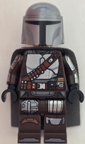 The Mandalorian / Din Djarin / 'Mando' - Silver Beskar Armor, Cape, Printed Head, Reddish Brown and Dark Silver Knee Pads