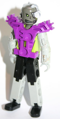 Technic Figure Cyber Person, Black Legs, Purple Armor, Mechanical Arms, Dark Gray Head, Cyborg Eyepiece (tech035a) product