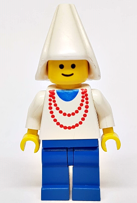 Maiden with Necklace - Blue Legs, White Cone Hat (cas096) product image 1, provided for visual reference and product detail