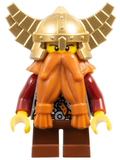 Fantasy Era - Dwarf, Dark Orange Beard, Metallic Gold Helmet with Wings, Dark Red Arms (cas395) product image 1, provided