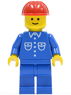 Shirt with 6 Buttons - Blue, Blue Legs, Red Construction Helmet (but011) product image 1, provided for visual reference and