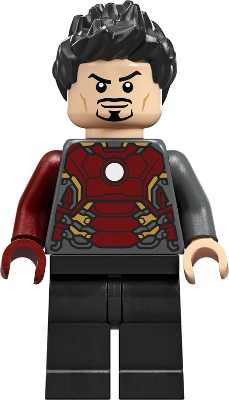 Tony Stark - Dark Bluish Gray Iron Man Suit with Dark Red Right Arm (sh0850) product image 1, provided for visual reference
