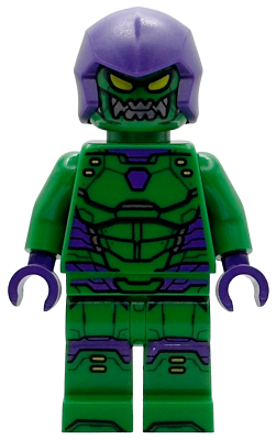 Green Goblin - Green Outfit, Dark Purple Hood (sh1066) product image 1, provided for visual reference and product detail