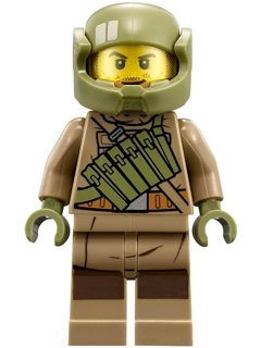 Resistance Trooper - Dark Tan Hoodie Jacket, Ammo Pouch, Stubble, Helmet with Chin Guard (sw0892) product image 1, provided