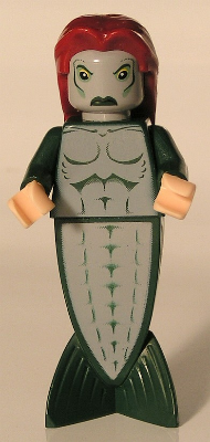 Merperson - Dark Green Body, Dark Red Long Hair (hp067) product image 1, provided for visual reference and product detail