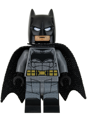 Batman - Dark Bluish Gray Suit, Gold Belt, Black Hands, Large Bat Logo, Printed Legs, Stubble (sh0437) product image 1,