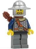 Fantasy Era - Crown Knight Scale Mail with Chest Strap, Helmet with Broad Brim, 3 Spots under Left Eye, Quiver (cas361)