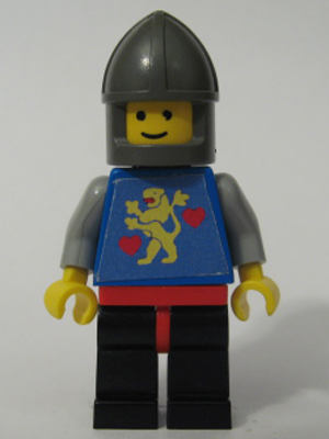 Castle Guard, Lion with Hearts, Black Legs , Dark Gray Chin-Guard (Stickered Torso) (twn042) product image 1, provided for