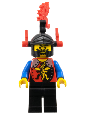 Dragon Knights - Knight 2, Black Legs, Black Dragon Helmet, Red Plumes (cas017) product image 1, provided for visual