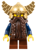 Fantasy Era - Dwarf, Dark Brown Beard, Metallic Gold Helmet with Wings, Dark Blue Arms (cas405) product image 1, provided
