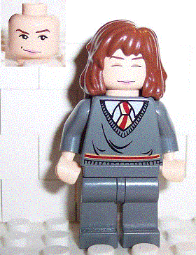 Hermione Granger - Gryffindor Stripe Torso, Dark Bluish Gray Legs, Sleeping / Awake Face (hp065) product image 1, provided