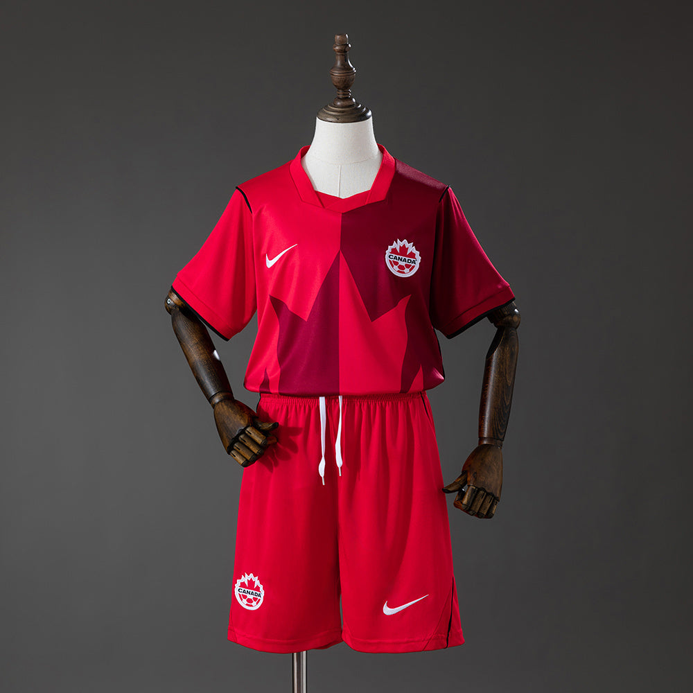 Kids Canada Home Jersey 2026 World Cup Football Kit Soccer