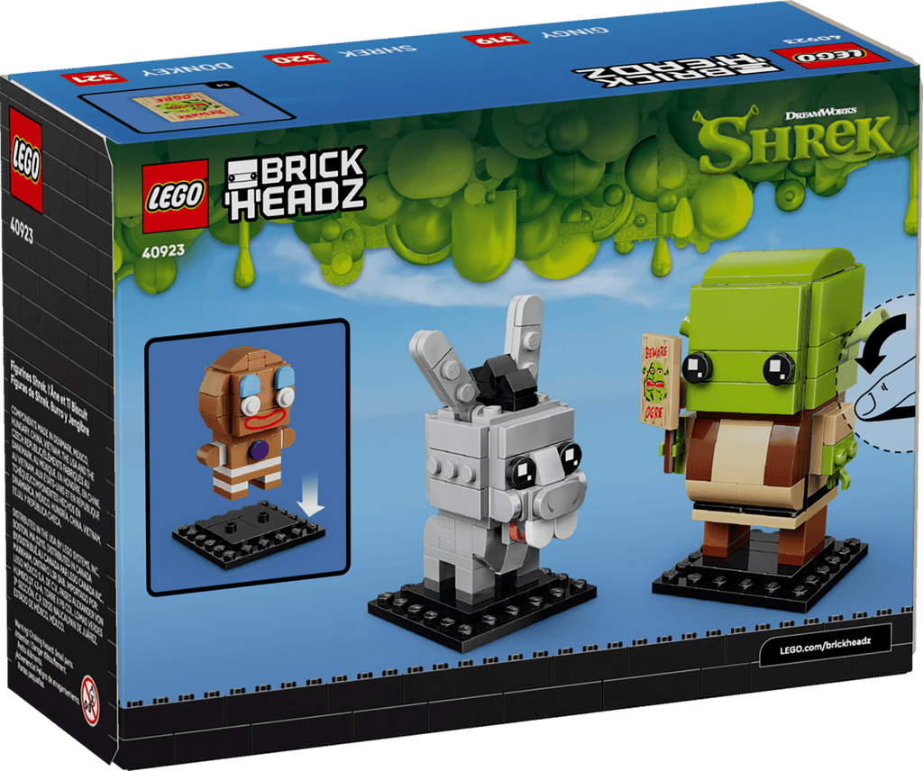 LEGO BrickHeadz 40923 Shrek, Donkey & Gingy Figures product image 2, provided for visual reference and product detail review