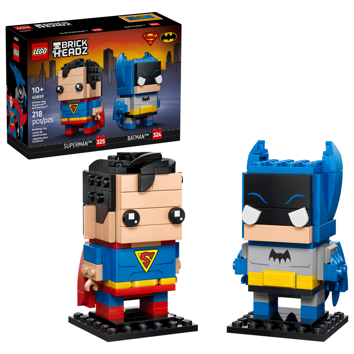 LEGO BrickHeadz 40859 Golden Age Superman and Batman Figures product image 1, provided for visual reference and product