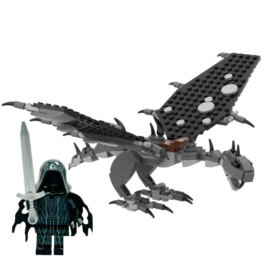 Custom Fell Beast w/ Ringwraith Minifig - B3 Customs LOTR Building Set product image 1, provided for visual reference and