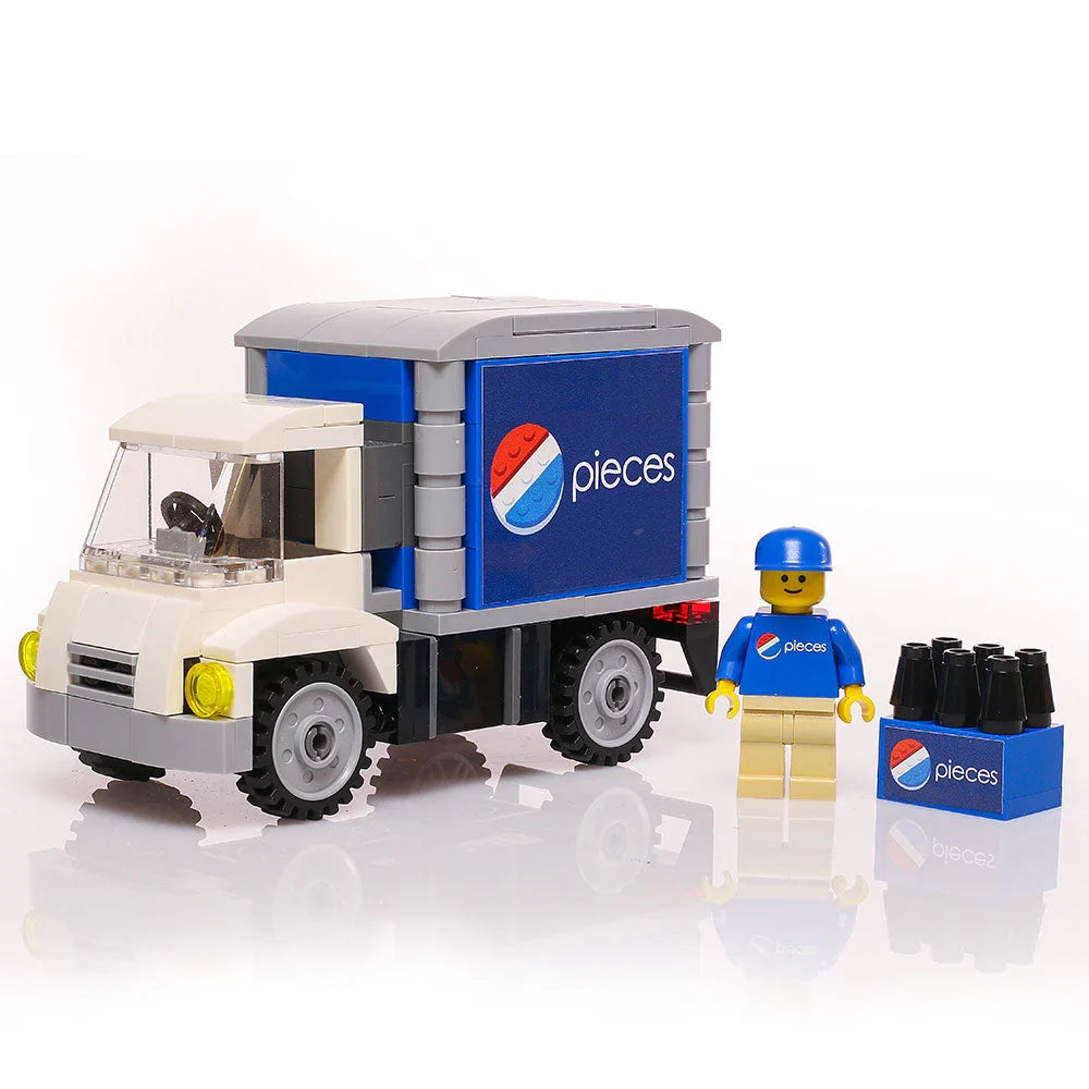 Pieces Soda Delivery Truck with Minifigure - B3 Customs product image 1, provided for visual reference and product detail