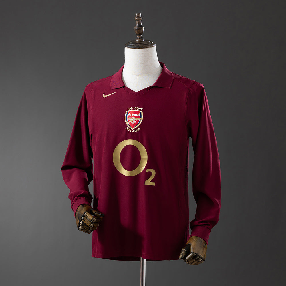 Arsenal Jersey 2005-06 Home Retro Football Kit Long Sleeves product image 1
