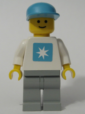 Maersk - White Torso (Sticker), Light Gray Legs, Maersk Blue Cap (msk001) product image 1, provided for visual reference and