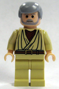 Obi-Wan Kenobi - Old, Light Bluish Gray Hair and Beard, Black Eyes (sw0174) product image 1, provided for visual reference