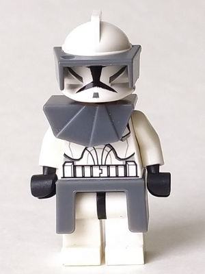Clone Trooper (Phase 1) - Dark Bluish Gray Visor, Pauldron, and Kama, Large Eyes (sw0203) product image 1, provided for