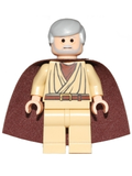 Obi-Wan Kenobi - Old, Light Bluish Gray Hair and Beard, Black Eyes, Starched Fabric Cape (sw0637) product image 1, provided