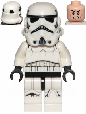 Imperial Stormtrooper - Male, Dual Molded Helmet with Black Panels on Back, Light Nougat Head, Scowl (sw0997a) product image