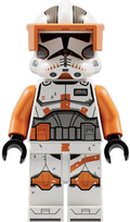 Clone Trooper Commander Cody, 212th Attack Battalion (Phase 2) - Orange Visor, Nougat Head, Helmet with Holes, Printed Legs